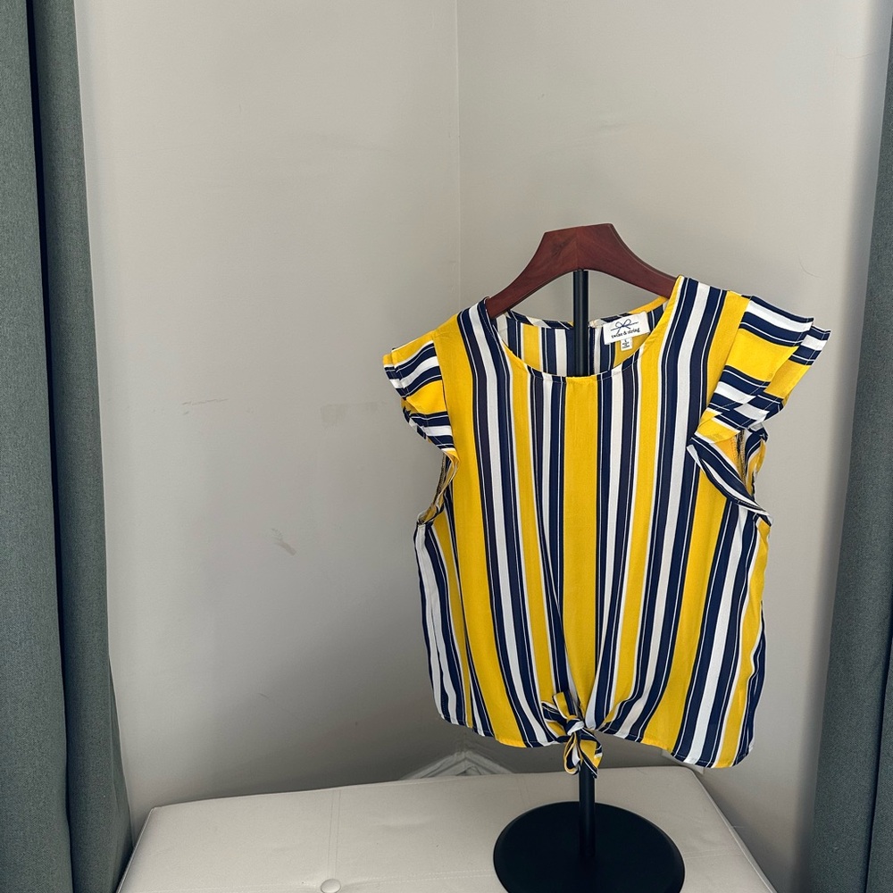 Striped Yellow and Blue Women's Top